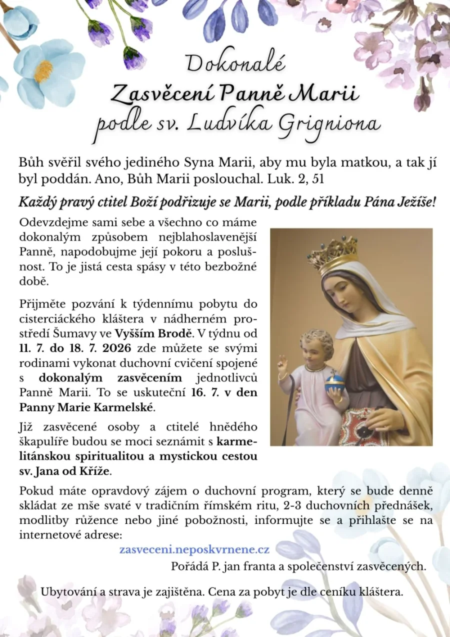 Plakát: Dokonalé Zasvěcení Panně Marii